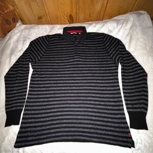 Vintage Canterbury of New Zealand polo Shirt Mens Large Collared Striped Rugby